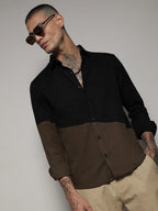 Campus Sutra Contrast Panel Shirt