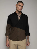 Campus Sutra Contrast Panel Shirt