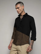 Campus Sutra Contrast Panel Shirt
