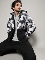 Campus Sutra Tie-Dye Block Puffer Jacket