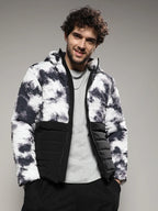 Campus Sutra Tie-Dye Block Puffer Jacket