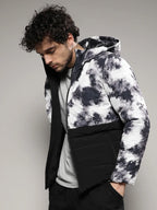 Campus Sutra Tie-Dye Block Puffer Jacket