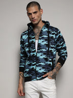 Campus Sutra Camouflage Hoodie With Insert Pocket