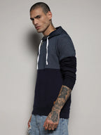 Campus Sutra Pullover Hoodie With Contrast Detail