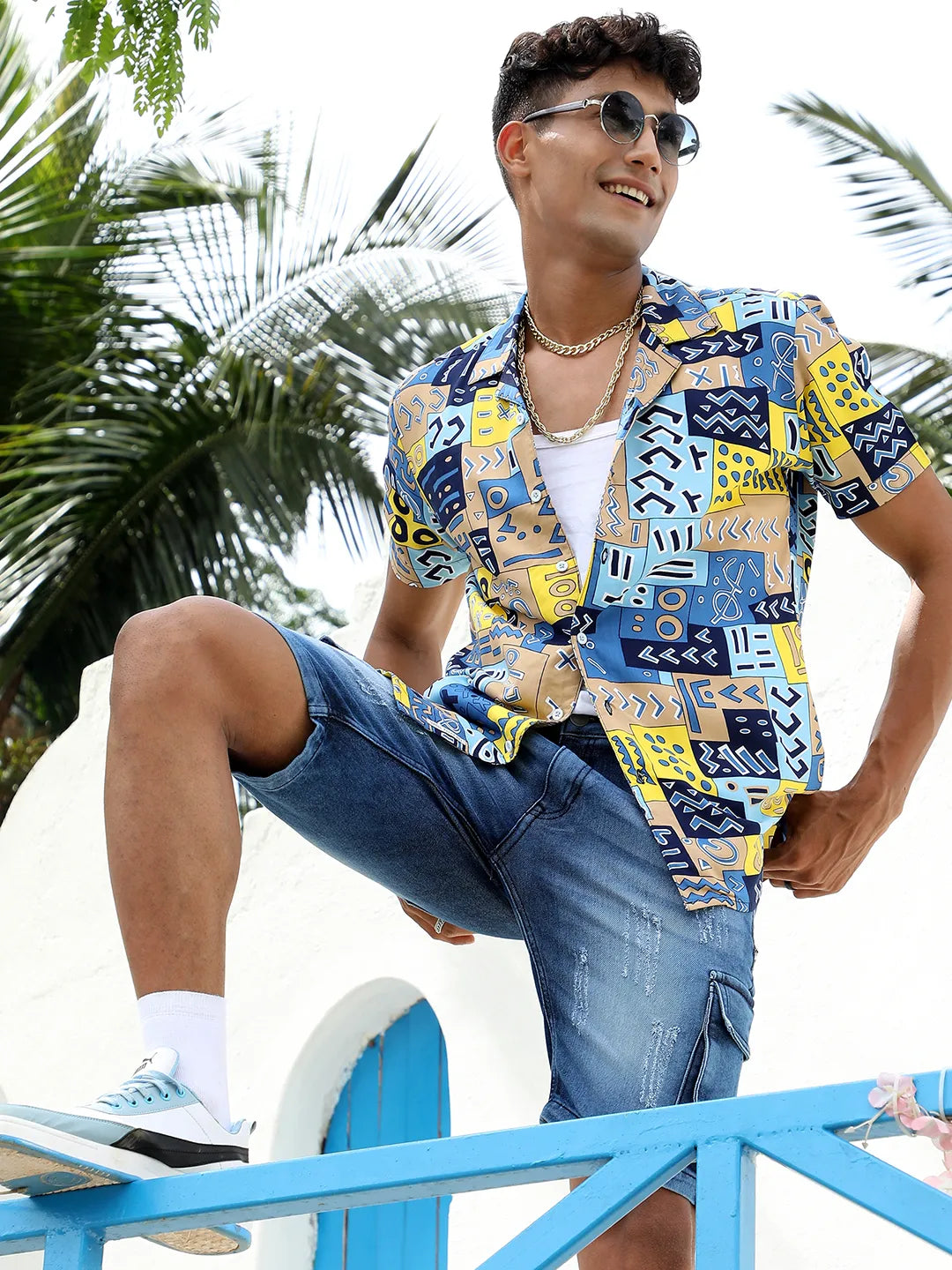 Campus Sutra Aztec Print Shirt