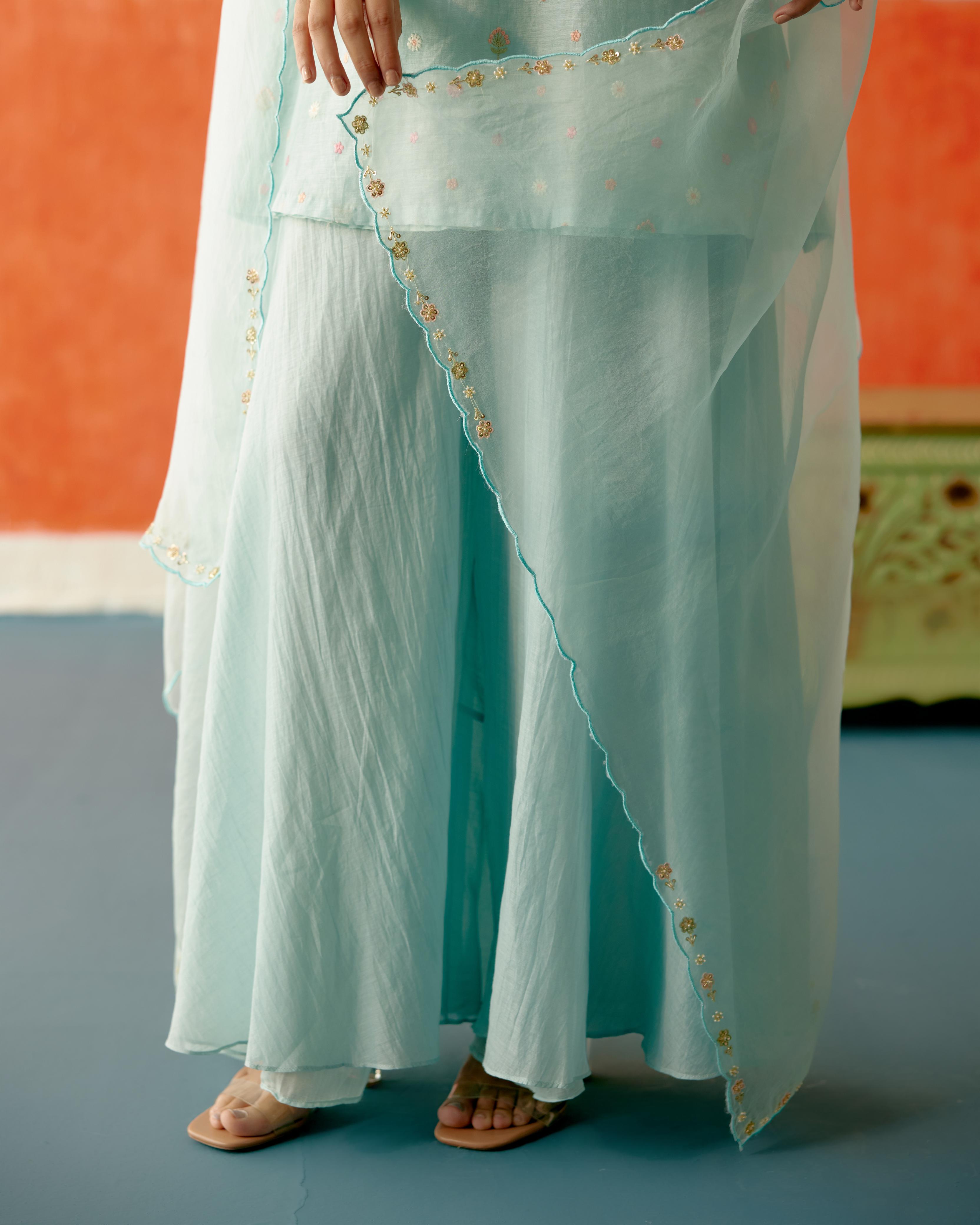 ShopKapaas Organza Dupatta - Blue