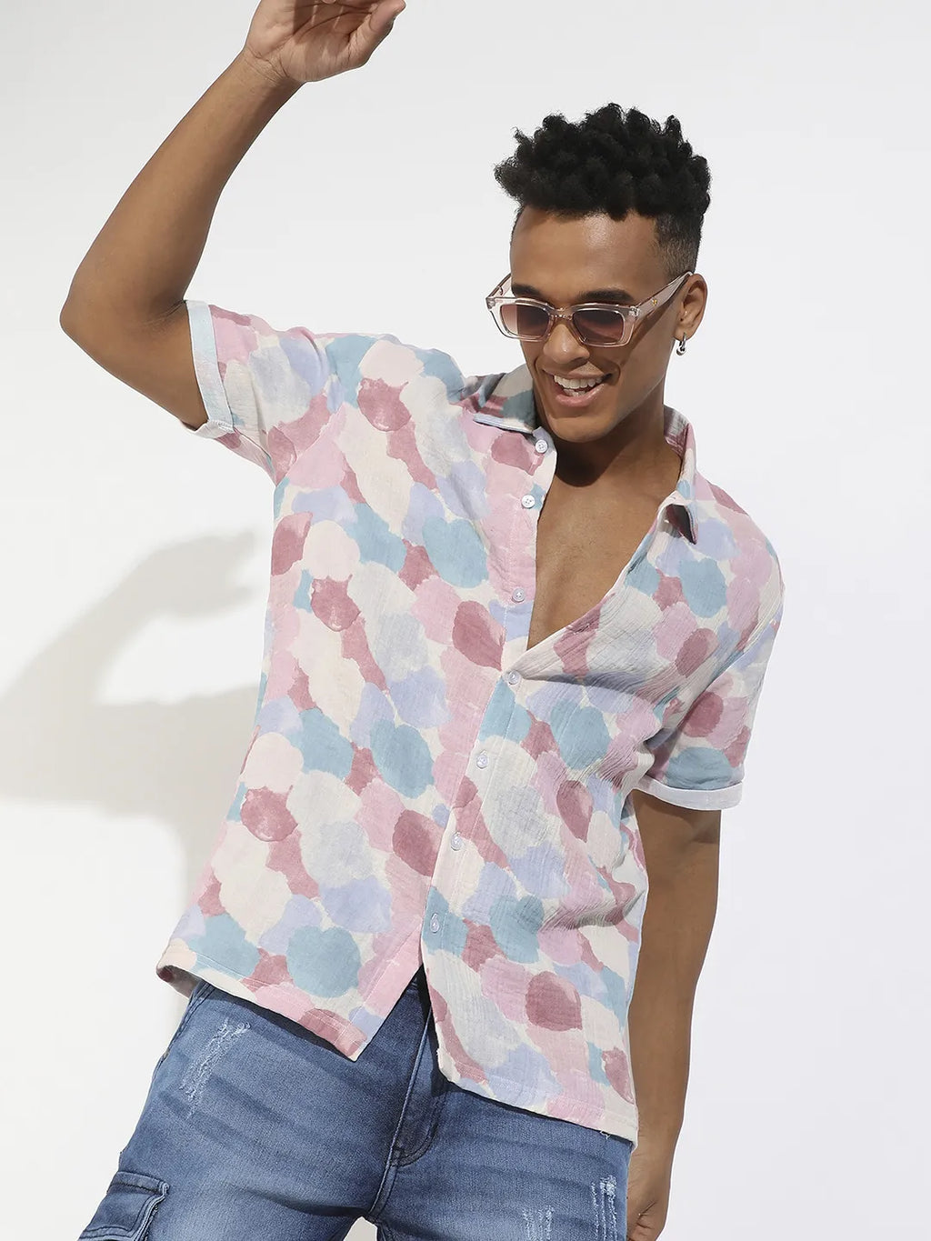 Campus Sutra Artistic Abstract Shirt