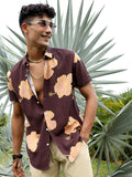 Campus Sutra Hibiscus Print Shirt