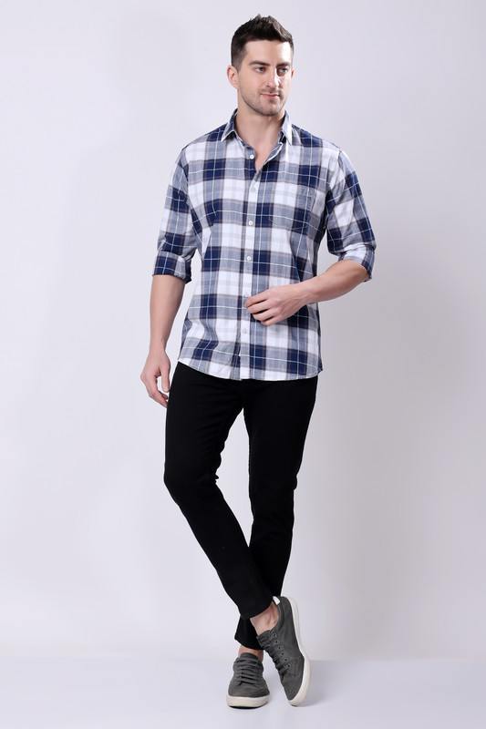 Stylox Regular Fit Full Sleeve Check Casual Shirt For Men's
