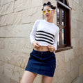 Contrast Horizontal Striped Top