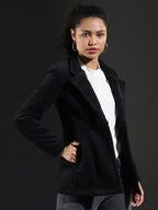 Single-Breasted Blazer With Power Shoulders