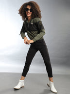 Contrast Panel Hooded Jacket