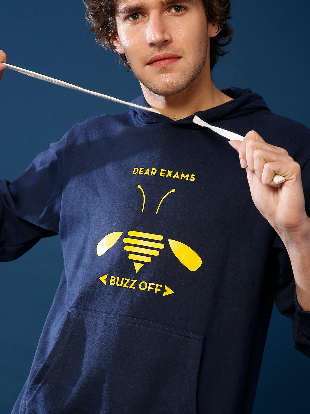 Campus Sutra Buzz Off Hoodie With Kangaroo Pocket