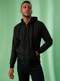 Campus Sutra Zip-Front Jacket With Ribbed Hem