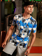 Campus Sutra Abstract Activewear T-Shirt