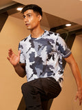 Campus Sutra Camouflage Activewear T-Shirt