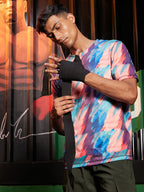 Campus Sutra Vertical Abstract Activewear T-Shirt