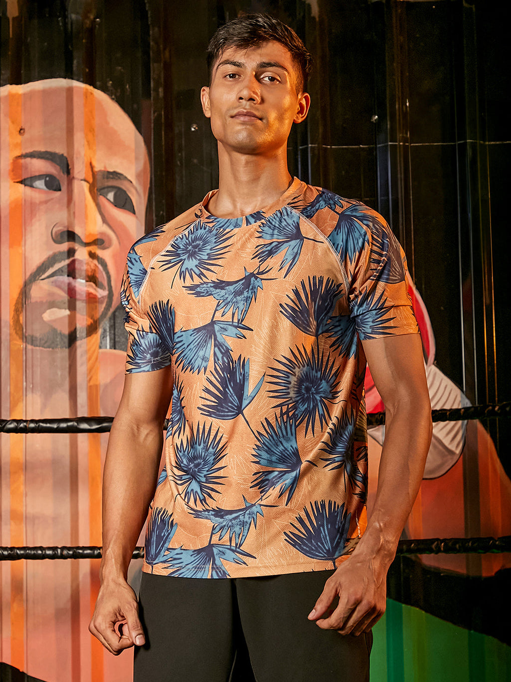 Campus Sutra Foliage Activewear T-Shirt