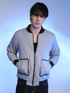 Campus Sutra Zip-Front Puffer Jacket With Contrast Detail