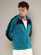 Campus Sutra Zip-Front Jacket With Contrast Detail