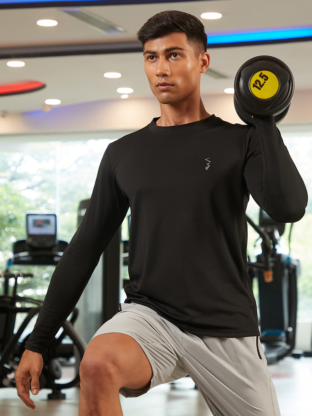 Campus Sutra Solid Activewear T-Shirt