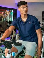 Campus Sutra Solid Polo Activewear T-Shirt