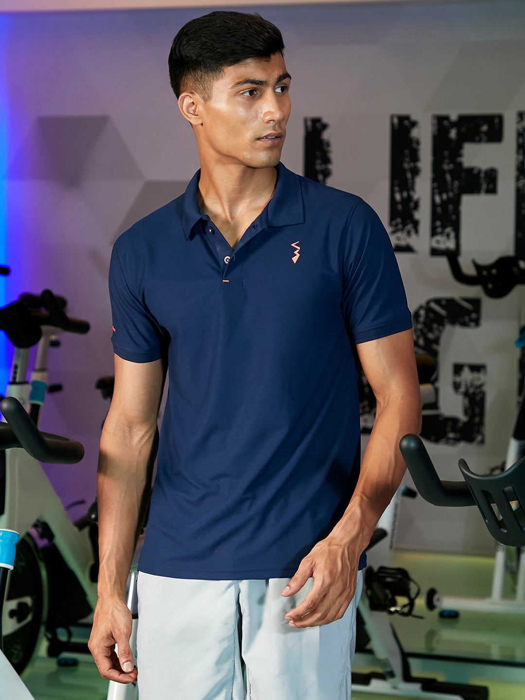 Campus Sutra Solid Polo Activewear T-Shirt