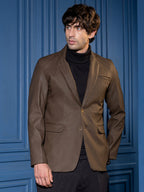 Campus Sutra Tailored-Leather Blazer