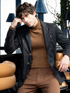 Campus Sutra Tailored-Leather Blazer