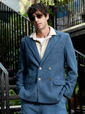 Campus Sutra Double-Breasted Corduroy Blazer
