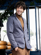 Campus Sutra Tailored Reptilia Jacquard Blazer