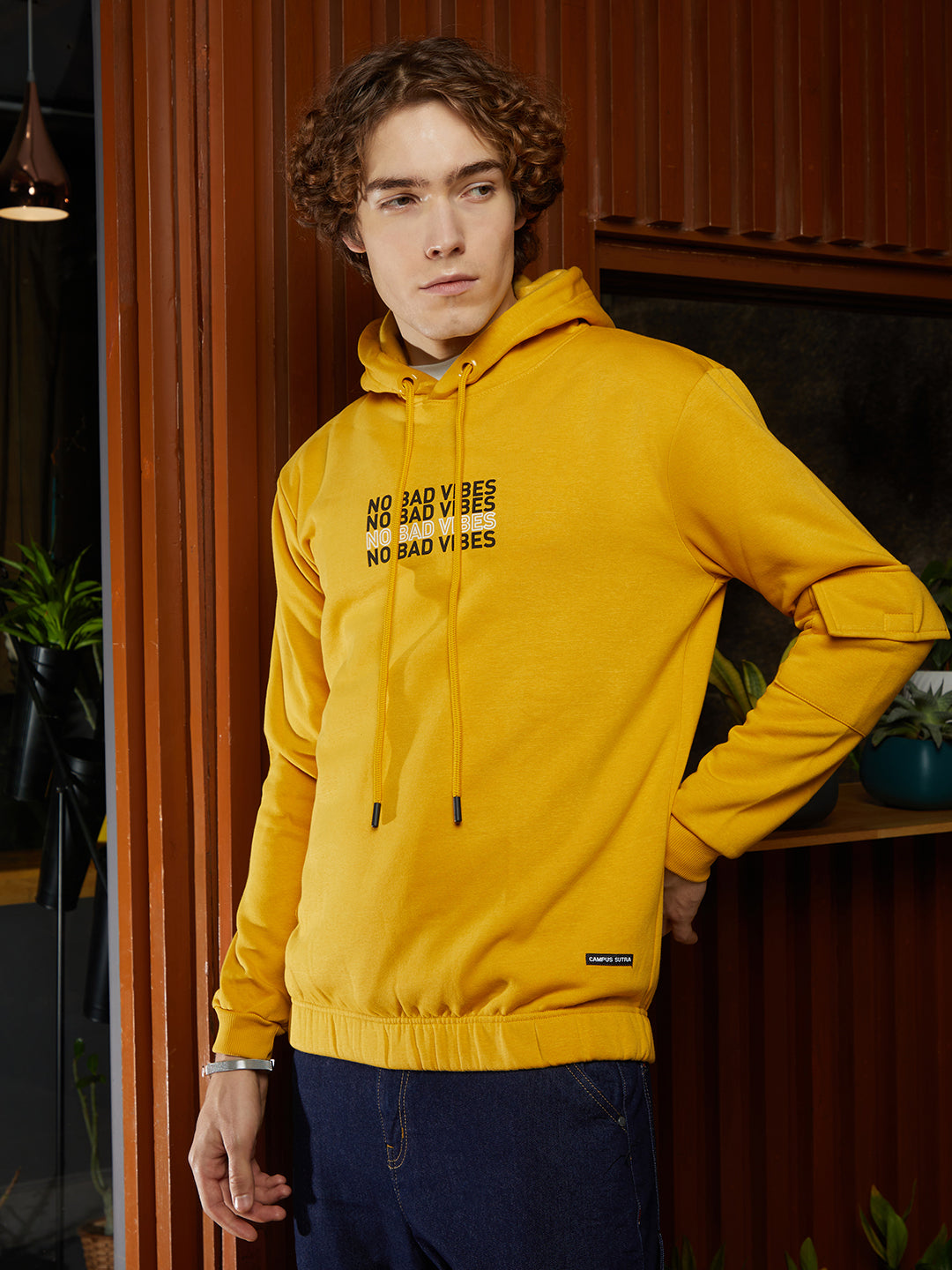 Campus Sutra No Bad Vibes Pullover Hoodie
