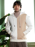 Campus Sutra Duo-Tone Zip-Front Hoodie