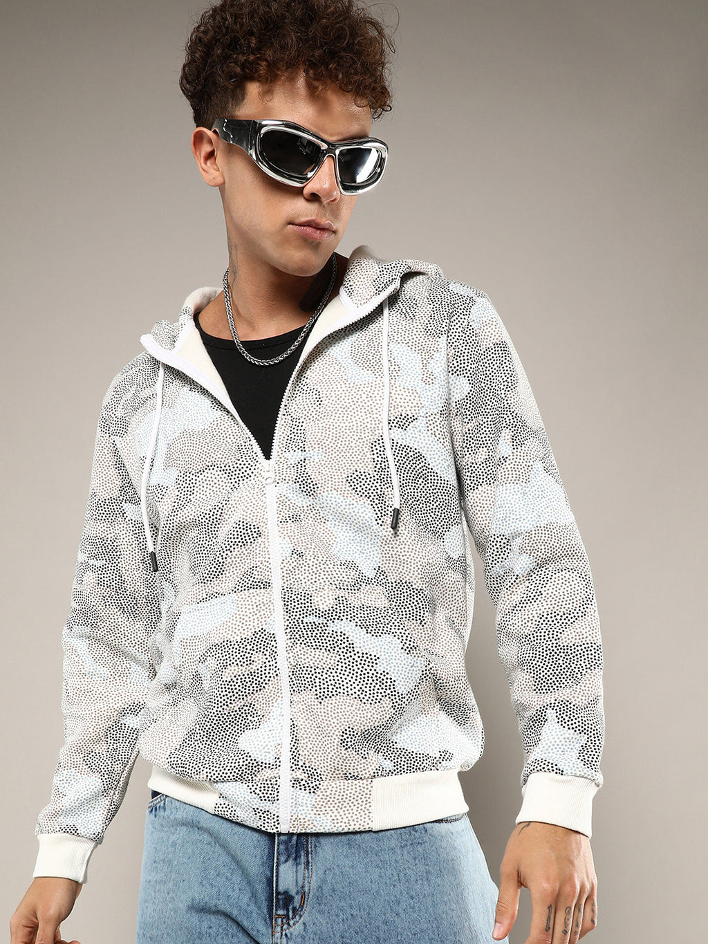 Campus Sutra Abstract Dotted Sweatshirt