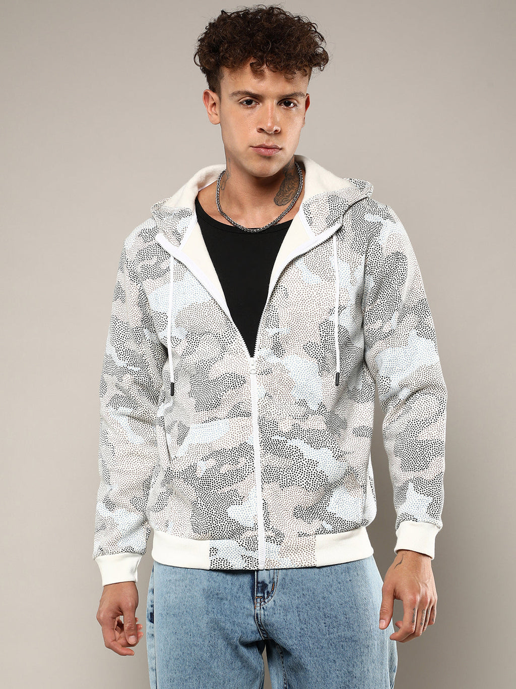 Campus Sutra Abstract Dotted Sweatshirt