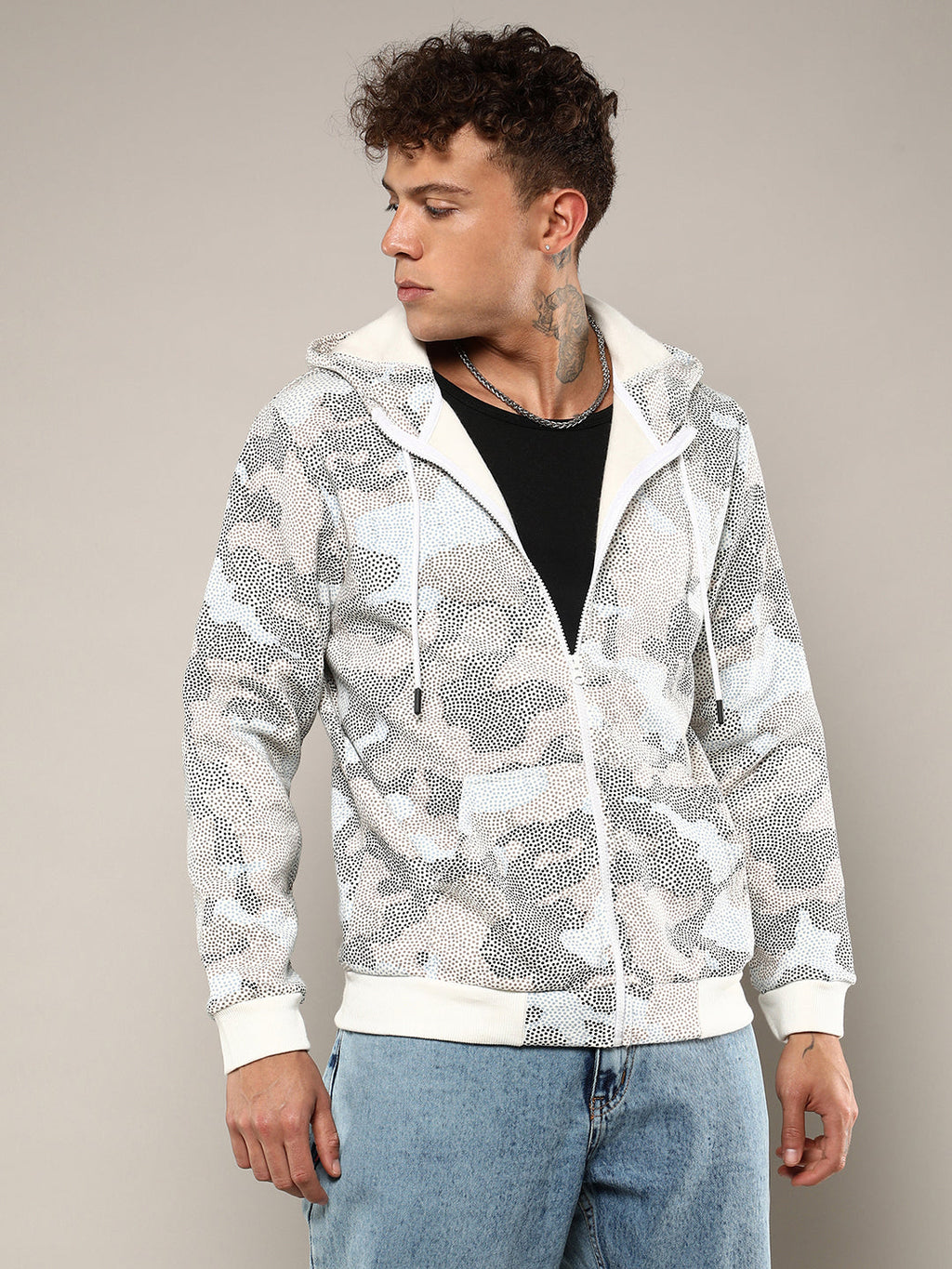 Campus Sutra Abstract Dotted Sweatshirt