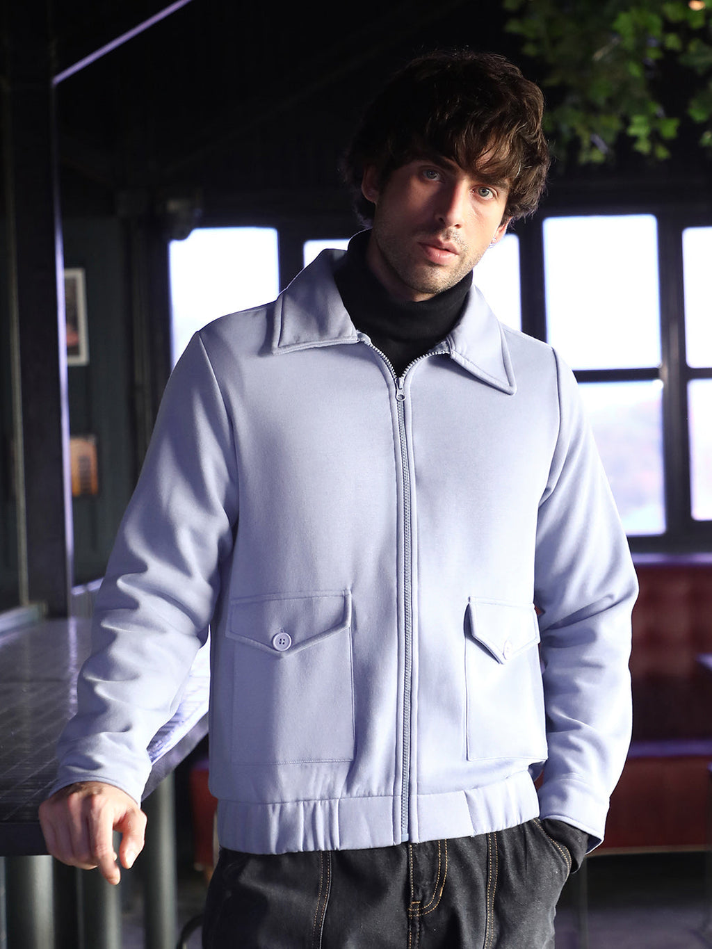 Campus Sutra Zip-Front Knit Jacket