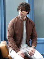 Campus Sutra Zip-Front Waffle Bomber Jacket