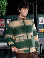 Campus Sutra Zip-Front Buffalo Bomber Jacket