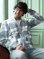 Campus Sutra Zip-Front Tartan Bomber Jacket