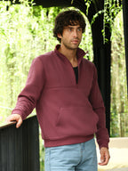 Campus Sutra Panel-Stitch Knit Sweatshirt