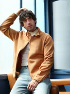 Campus Sutra Panel-Stitch Knit Jacket