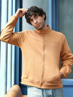 Campus Sutra Panel-Stitch Knit Jacket