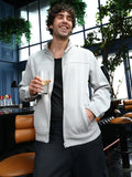 Campus Sutra Panel-Stitch Knit Jacket