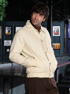Campus Sutra Lined-Jacquard Utility Bomber Jacket