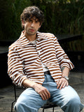 Campus Sutra Candy-Striped Utility Bomber Jacket