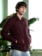 Campus Sutra Zip-Front Foliage-Tactile Bomber Jacket