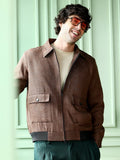 Campus Sutra Geometric-Jacquard Zip-Front Jacket