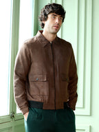 Campus Sutra Geometric-Jacquard Zip-Front Jacket