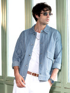 Campus Sutra Relaxed Jacquard-Denim Jacket